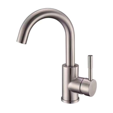 Смеситель для раковины РМС Sus сталь однорычажный с поворотным изливом (SUS124-001F-1)