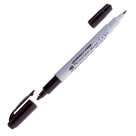 Маркер перманентный двусторонний Crown Multi Marker Twin черный грифель 2 мм маркер художественный сонет twin brush ярко фиолетовый сонет