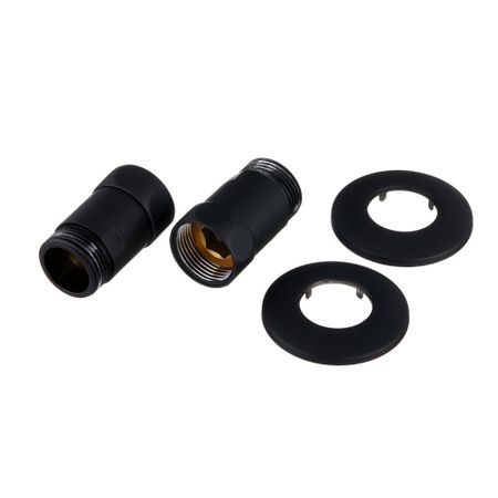 Соединитель прямой для полотенцесушителя Smart 1 ВР(г) х 1 НР(ш) черный (2 шт.) сгон прямой американка для полотенцесушителя стм 1 вр нр