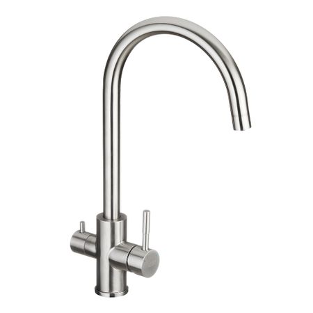 Смеситель для кухни Corsa Deco Pride нержавеющая сталь с высоким изливом с подключением к фильтру однорычажный (966379)