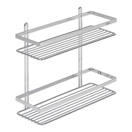Полка для ванной Lider Drop двухъярусная 330х110х340 мм металл хром (4261)