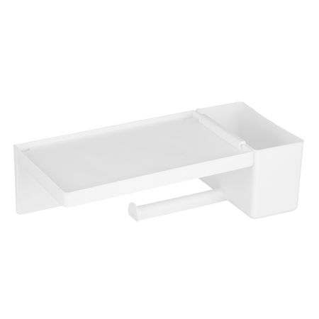 Держатель для туалетной бумаги Violet с полкой пластик белый (161206) держатель для кружек подвесной delinia 14x7 5x27 5 см   белый