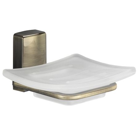 Мыльница для ванной WasserKraft Exter K-5200 с держателем стекло/металл бронза (K-5229)