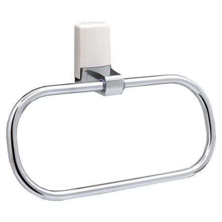 Полотенцедержатель кольцо WasserKraft Leine K-5000 White d230 мм на шуруп пластик/металл хром (K-5060W)