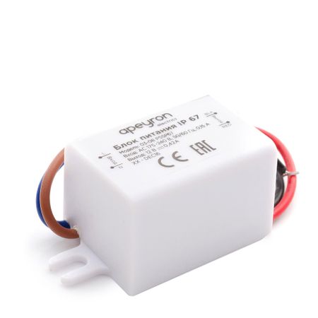 Блок питания для светодиодных лент Apeyron пластиковый 5 Вт IP67 220/12 В белый конструктор   пластиковый кокошка с маркировкой рубрик