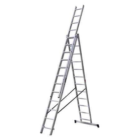 Лестница алюминиевая трансформер трехсекционная 12 ступеней Hesler бытовая джоэль марш ux для бизнеса