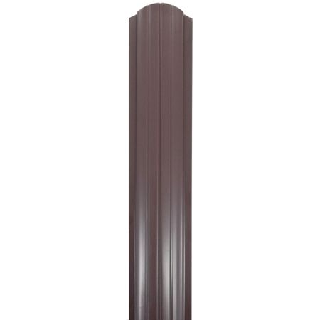 Евроштакетник односторонний полукруглый 0,45 мм 105х2000 мм коричневый RAL 8017 фигурный срез