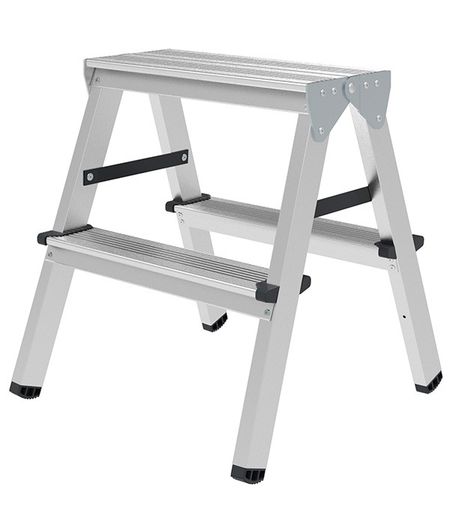 Стремянка алюминий/сталь 2 ступени 80 мм двухсторонняя 0,44 м Новая высота 100 симона ратто новая энциклопедия школьника