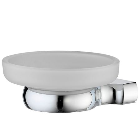 Мыльница для ванной WasserKraft Berkel K-6800 с держателем стекло/металл хром (K-6829)