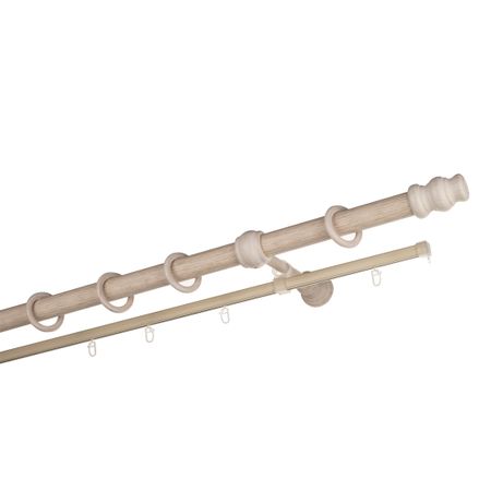 Карниз настенный деревянный двухрядный круглый 150 см d 28 мм беленый дуб пазл фигурный деревянный страна сказок мэри поппинс 81 элемент