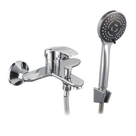 Смеситель для ванны Corsa Deco Wave L хром однорычажный c коротким изливом с лейкой (1010685)