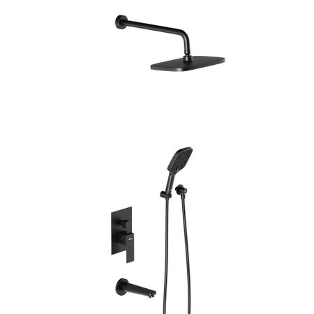 Душевая система Damixa Gala встраиваемая с верхним душем с лейкой со смесителем черная (953510300) ардалион васильевич иванов таблица умножения простая система запоминания