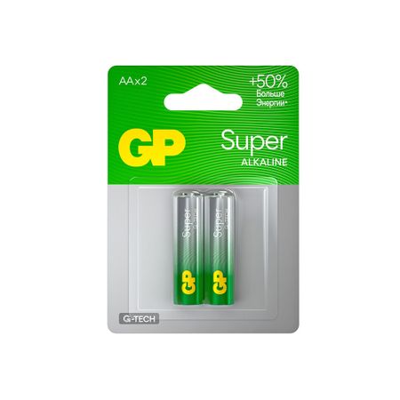 Батарейка GP Batteries Super Алкалин AA пальчиковая LR6 1,5 В (2 шт.) (GP 15AA21-2CRSBC2) паззл оригами super maxi 35 элементов 470 350мм пингвиненок пороро весёлый праздник