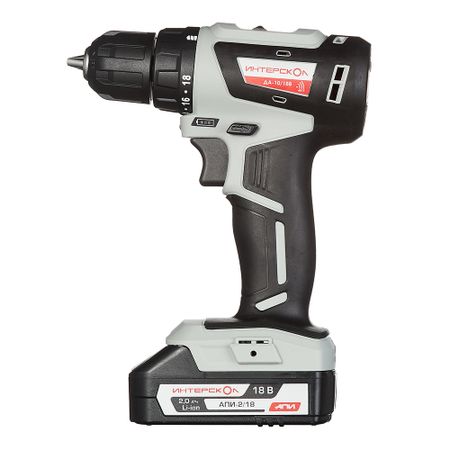 Дрель-шуруповерт аккумуляторная бесщеточная Интерскол ДА-10/18В 18 В 2 Ач Li-Ion 2 АКБ иЗУ (709.2.2.70)