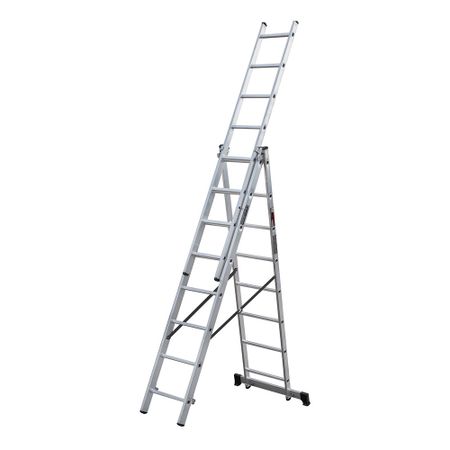 Лестница алюминиевая трансформер трехсекционная 8 ступеней Hesler бытовая джоэль марш ux для бизнеса
