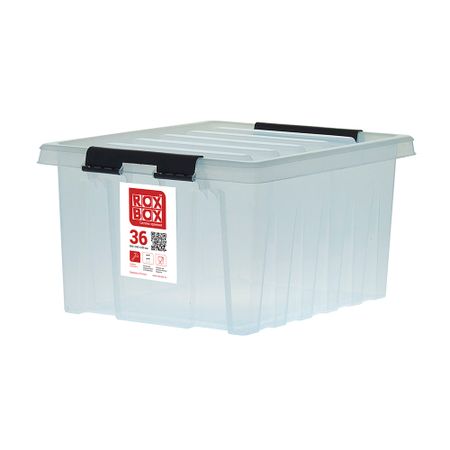 Контейнер для хранения Rox Box (036-00.07) 500х390х255 мм 36 л с крышкой пластиковые прозрачные мини ящики для хранения 100 штук