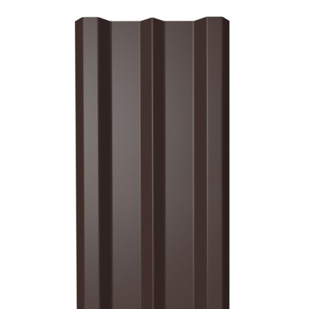 Евроштакетник двухсторонний М-образный 0,45 мм 100х1800 мм коричневый RAL 8017 прямой срез