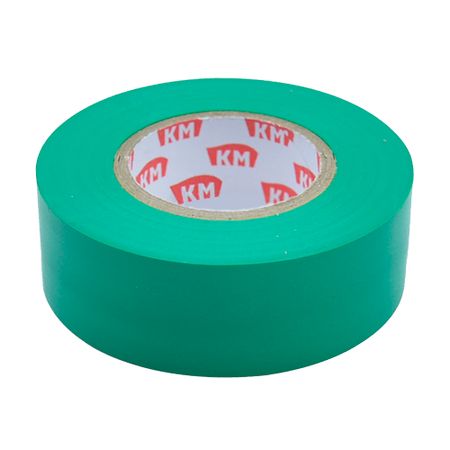 Изолента КМ ПВХ зеленая 19 мм 20 м односторонняя