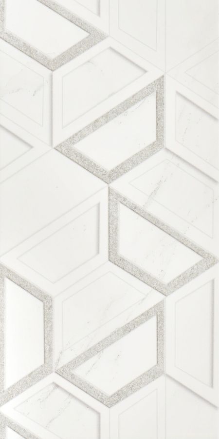 Плитка облицовочная Нефрит Фьюжен геометрия белая 400х200х8 мм (15 шт.=1,2 кв.м)