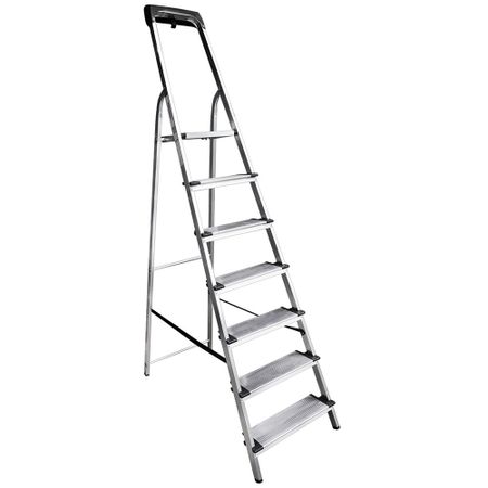 Стремянка алюминиевая 7 ступеней 130 мм с лотком органайзером 1,47 м Новая высота пластиковые автоклавируемые наконечники для пипеток