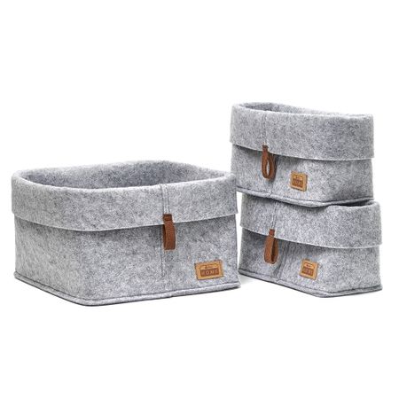 Органайзер для хранения Elegance складной набор 3 штуки светло-серый пластиковые прозрачные мини ящики для хранения 100 штук