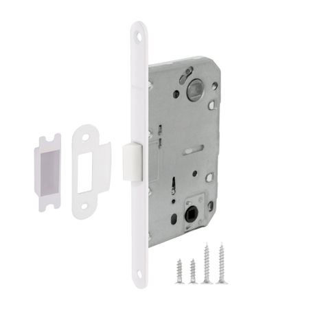 Замок врезной Fuaro Plastic P96WC-50 для межкомнатной двери под фиксатор белый