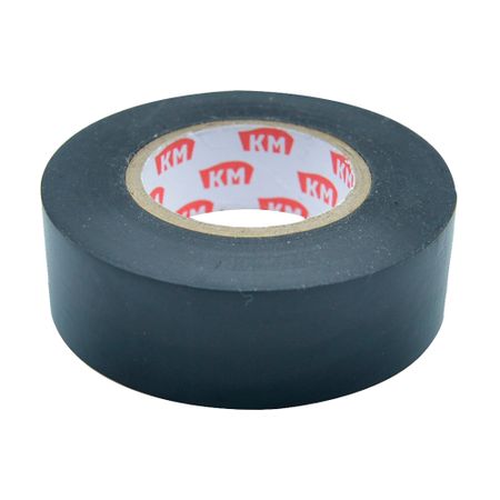 Изолента КМ ПВХ черная 19 мм 20 м односторонняя