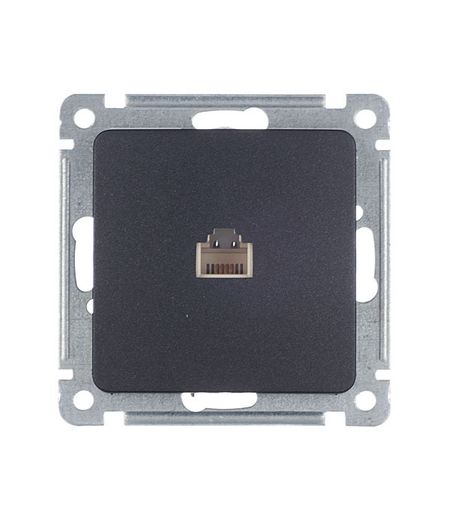 Розетка телефонная Hegel Master встраиваемая черная RJ11 (РСТ-400-08)