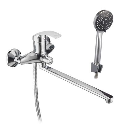 Смеситель для ванны Corsa Deco Wave L хром однорычажный с длинным изливом с лейкой (1010686)