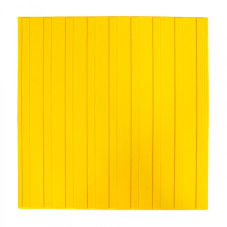 Тактильная плитка ТПУ продольный риф 500х500х6,5 мм желтая