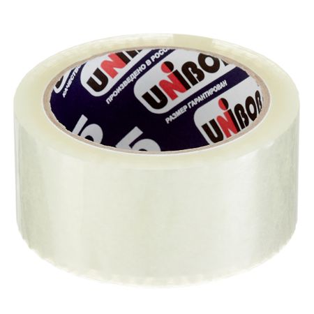 Лента клейкая упаковочная Unibob бесшумная прозрачная 48 мм 66 м лента клейкая unibob 600 48мм х 24м упаковочная синяя арт 55753