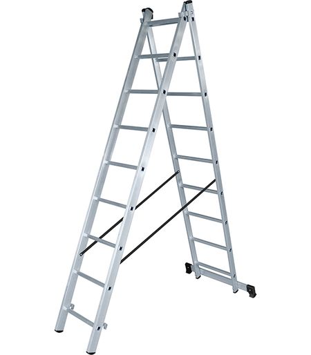 Лестница алюминиевая трансформер двухсекционная 9 ступеней Новая высота бытовая