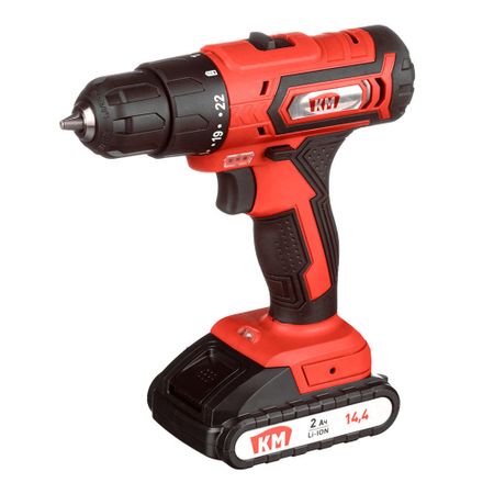 Дрель-шуруповерт аккумуляторная КМ 14,4 В 2 Ач Li-Ion 1 АКБ и ЗУ (CD-141) vibratite glassdrill биты для сверления стекла 3мм 4мм 5мм 6мм