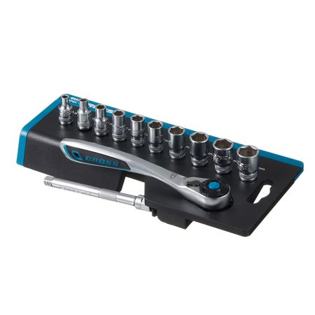 Набор торцевых головок с трещоткой Gross 1/4