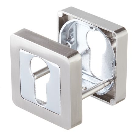 Ключевина Punto QR SN/CP-3 квадратная розетка матовый никель/хром