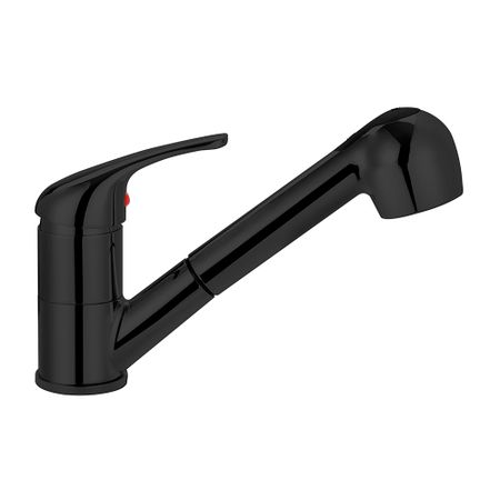 Смеситель для кухни Corsa Deco Alpha черный с вытяжной лейкой однорычажный (966369)