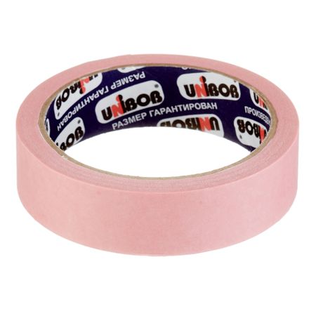 Лента малярная Unibob для деликатных поверхностей розовая 25 мм 25 м (89578)