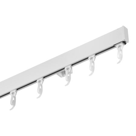 Карниз потолочный алюминиевый однорядный Facile 200 см белый комплект держателей потолочных для карниза arttex facile 2шт арт 152 442