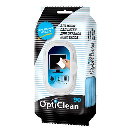 Салфетки влажные для экранов Opti Clean с клапаном (90 шт.) luowei lw 327 паста для ремонта экранов