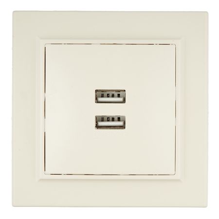 Розетка USB EKF Минск встраиваемая бежевая 2хUSB-А (ERR-2USB-200)