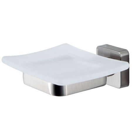 Мыльница для ванной WasserKraft Rhin K-8729 с держателем стекло/металл никель (K-8729)