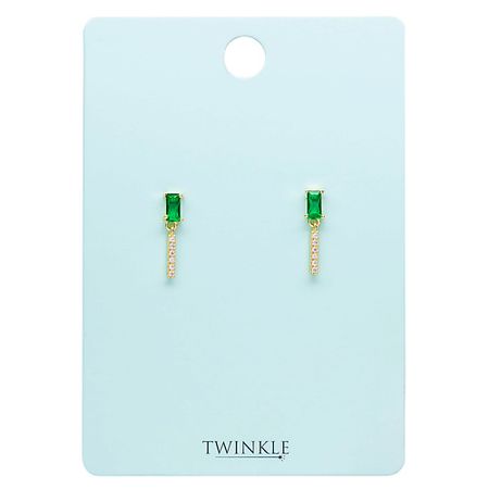 Серьги TWINKLE Серьги GREEN CRYSTALS déjà vu серьги short medium floating crystals earrings