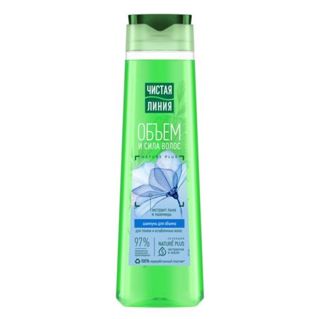 Шампунь Чистая линия объём и сила лен и пшеница для тонких волос 1 л