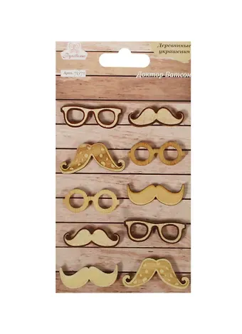 Набор деревянных украшений Доктор Ватсон (7671) (10шт) (Рукоделие) (упаковка)