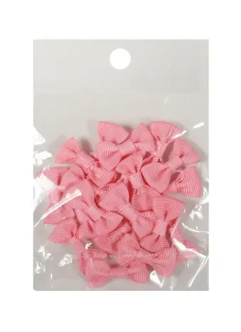 Бантики пришив. из ткани розовые (3 см) (20шт) (пакет) (11-01055-QZ-02-1)