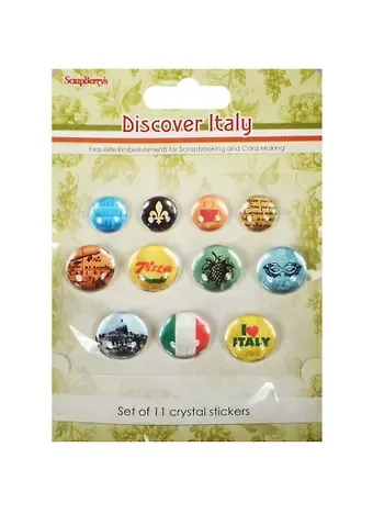 Акриловые украшения Камушки со стикером Итальянские каникулы (SCB53000005) (11шт.) (упаковка)
