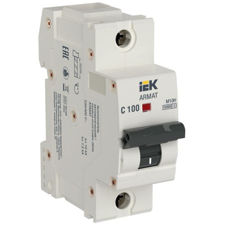 Автоматический выключатель модульный IEK Armat M10N 1P 100А тип C 10 кА 230/400 В (AR-M10H-1-C100) лекции по обыкновенным дифференциальным уравнениям