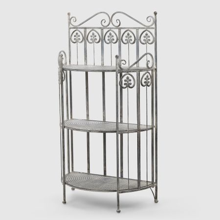Подставка для цветов Anxi jiacheng металлическая 3 уровневая серая 55x29x102 см