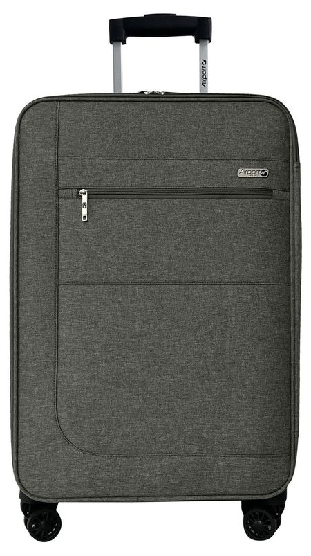 Чемодан Airport мягкий 8 колес серый, размер M виктор сергеевич мишин я из железной бригады