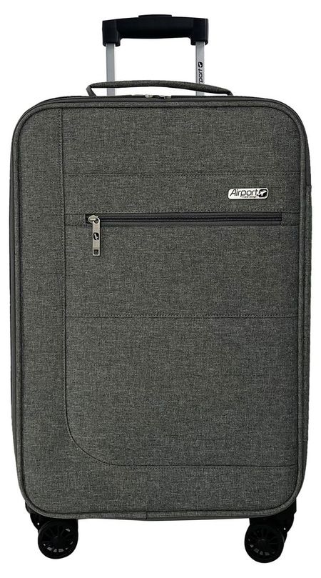 Чемодан Airport мягкий 8 колес серый, размер S виктор сергеевич мишин я из железной бригады